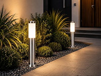8 x buitenlamp tuinpaal – e27 – chroom – ip44 – 500mm – defne-4 - afbeelding 1 van  5