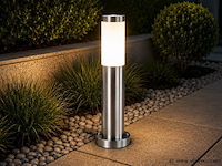 8 x buitenlamp tuinpaal – e27 – chroom – ip44 – 500mm – defne-4 - afbeelding 3 van  5