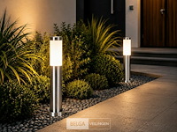 8 x buitenlamp tuinpaal – e27 – chroom – ip44 – 500mm – defne-4 - afbeelding 2 van  6