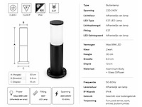 8 x buitenlamp tuinpaal – e27 – zwart – ip44 – 300mm – kavak-3 - afbeelding 5 van  11