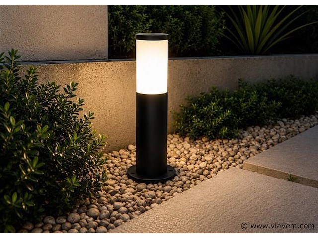 8 x buitenlamp tuinpaal – e27 – zwart – ip44 – 300mm – kavak-3 - afbeelding 3 van  5