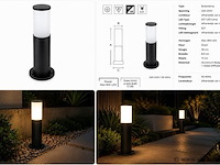 8 x buitenlamp tuinpaal – e27 – zwart – ip44 – 300mm – kavak-3 - afbeelding 5 van  5