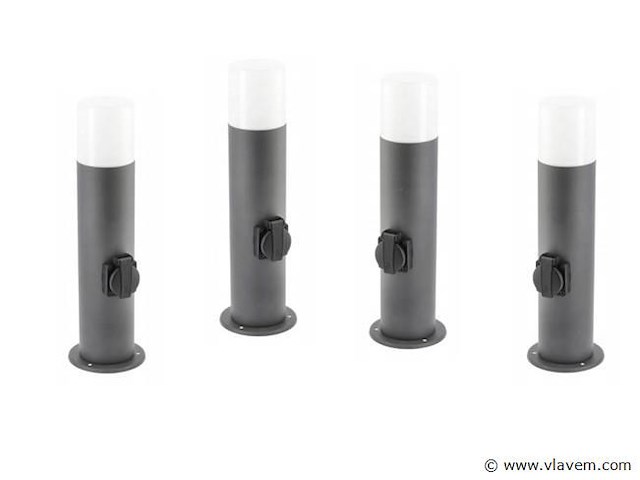 8 x cortona 40 schuko buiten lamp zwart - afbeelding 2 van  8