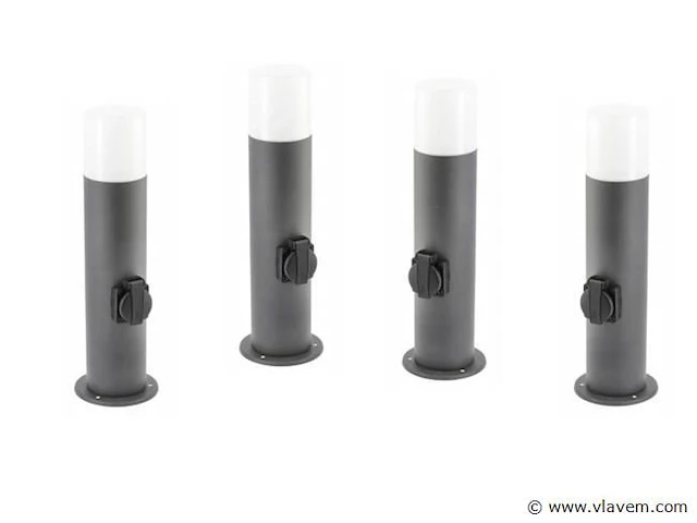 8 x cortona 40 schuko buiten lamp zwart - afbeelding 2 van  8