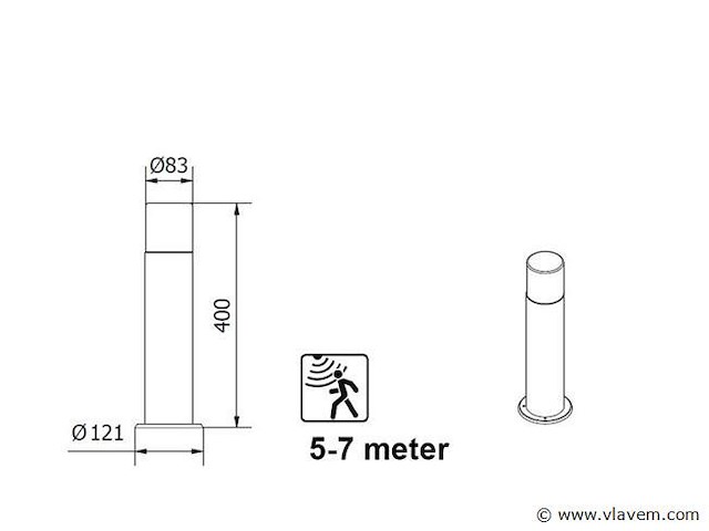 8 x cortona 40 sensor buiten lamp zwart - afbeelding 2 van  7