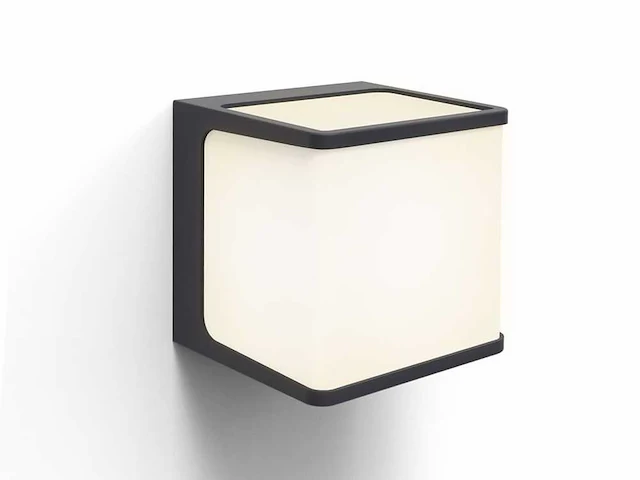 8 x cube opal buiten wandlamp zwart - afbeelding 1 van  8