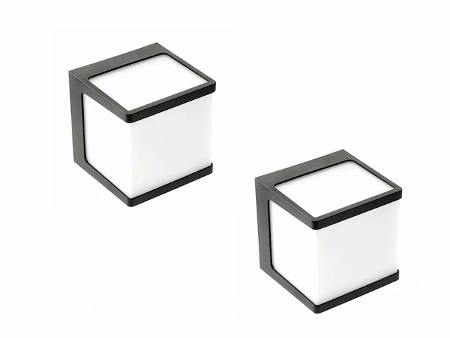 8 x cube opal buiten wandlamp zwart - afbeelding 5 van  8
