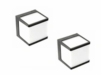 8 x cube opal buiten wandlamp zwart - afbeelding 5 van  8