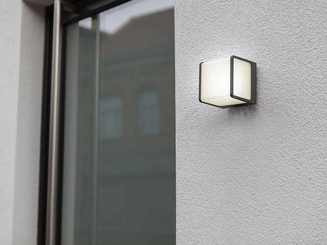 8 x cube opal buiten wandlamp zwart - afbeelding 6 van  8