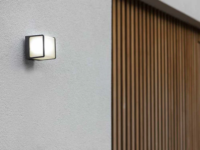 8 x cube opal buiten wandlamp zwart - afbeelding 7 van  8