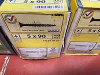 8 x dozen schroeven; houtdraadschroeven; schroeven met boorkop en afdekplaatje - afbeelding 6 van  9
