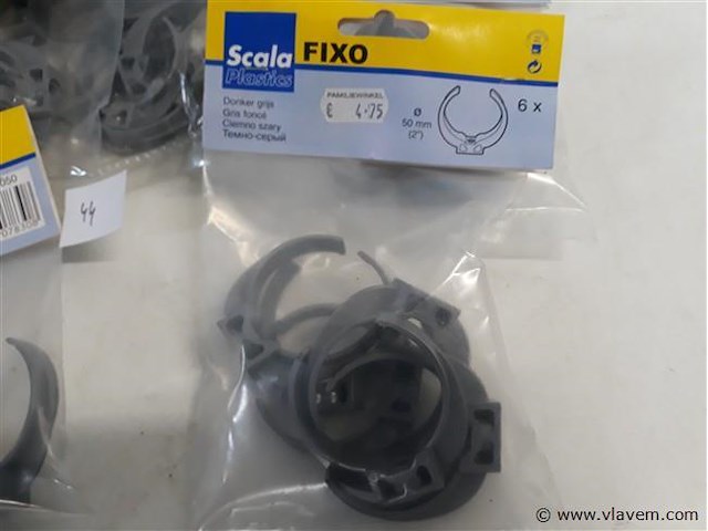 8 x drukbeugel 50mm 6 stuks pvc grijs - afbeelding 2 van  2