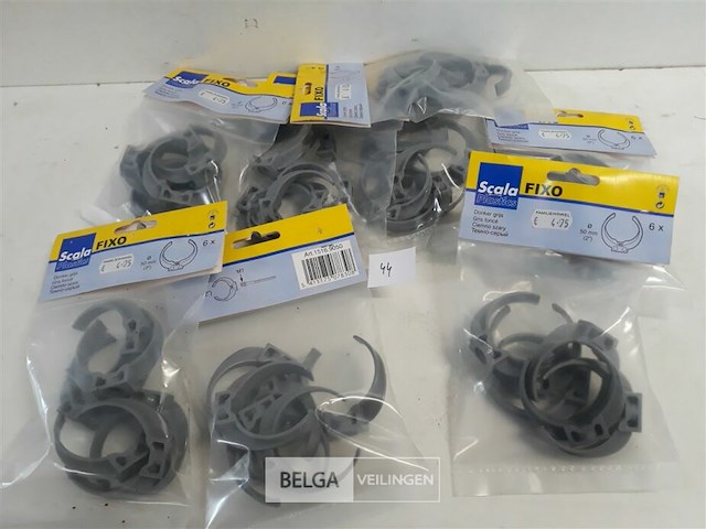 8 x drukbeugel 50mm 6 stuks pvc grijs - afbeelding 1 van  3