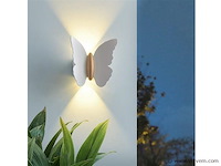 8 x farfala wandlamp zwart goud + wit goud - afbeelding 5 van  10