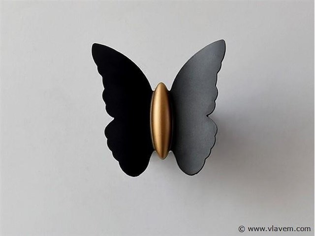 8 x farfala wandlamp zwart goud + wit goud - afbeelding 10 van  10