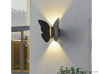 8 x farfala wandlamp zwart goud + wit goud - afbeelding 9 van  10