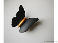 8 x farfala wandlamp zwart goud