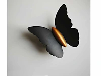 8 x farfala wandlamp zwart goud - afbeelding 1 van  9