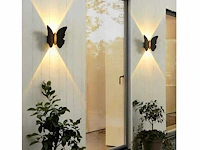 8 x farfala wandlamp zwart goud - afbeelding 2 van  9