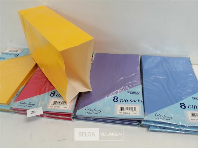 8 x giftzak 8 stuks mix kleuren - afbeelding 3 van  3