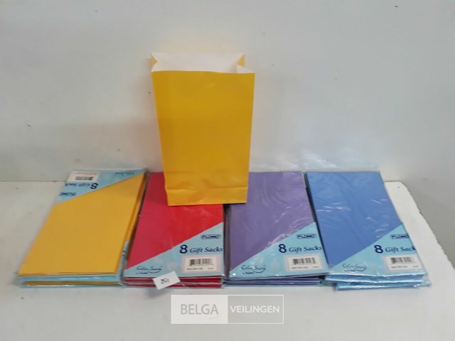 8 x giftzak 8 stuks mix kleuren - afbeelding 2 van  3