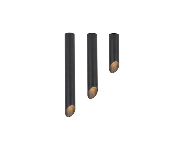 8 x gu10 opbouw design armatuur cilinder zand zwart 45cm - afbeelding 4 van  5