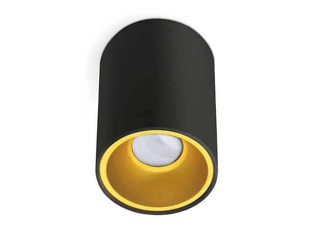 8 x gu10 opbouwspot armatuur cilinder zand goud en zwart - afbeelding 4 van  5