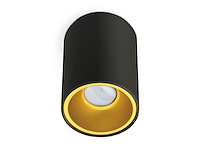 8 x gu10 opbouwspot armatuur cilinder zand goud en zwart - afbeelding 4 van  5