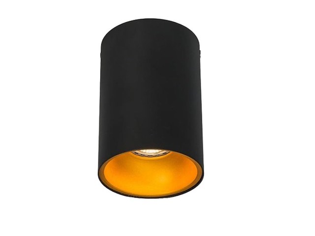 8 x gu10 opbouwspot armatuur cilinder zand goud en zwart - afbeelding 1 van  5