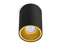 8 x gu10 opbouwspot armatuur cilinder zand goud en zwart - afbeelding 4 van  5