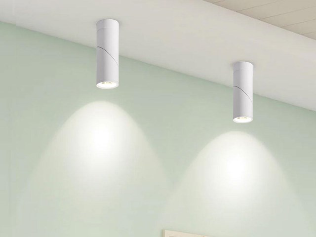 8 x gu10 opbouwspot armatuur cilinder zand wit draaibaar - afbeelding 4 van  6