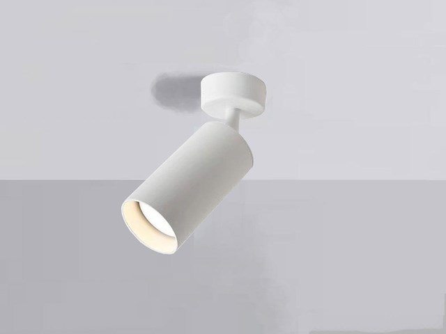 8 x gu10 opbouwspot armatuur cilinder zand wit draaibaar - afbeelding 1 van  7