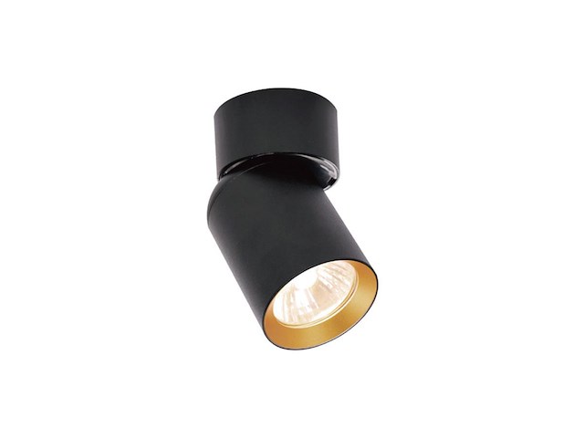 8 x gu10 opbouwspot armatuur cilinder zand zwart en goud draaibaar - afbeelding 1 van  5