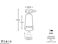 8 x gu10 opbouwspot armatuur – draaibaar – ip20 – zwart - afbeelding 6 van  6