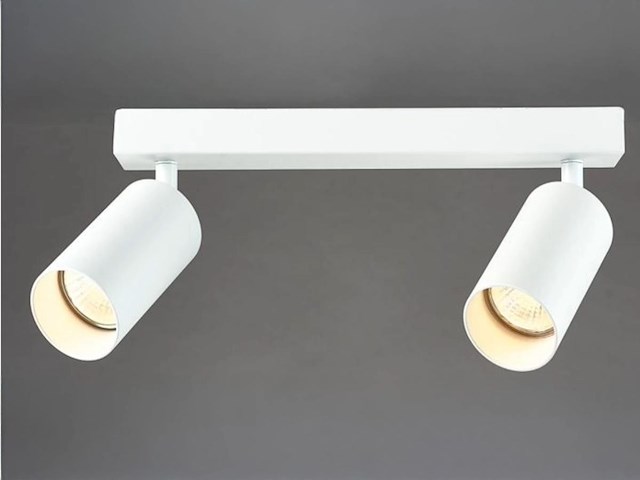 8 x gu10 opbouwspot armatuur dubbel cilinder wit draaibaar - afbeelding 2 van  3