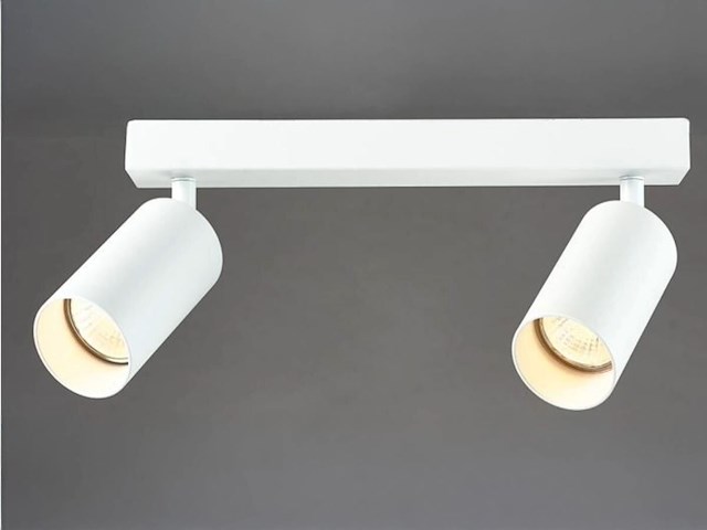 8 x gu10 opbouwspot armatuur dubbel cilinder wit draaibaar - afbeelding 1 van  3