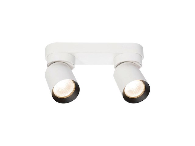 8 x gu10 opbouwspot armatuur dubbel cilinder zand wit en zwart draaibaar - afbeelding 2 van  6
