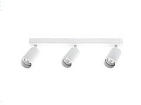 8 x gu10 opbouwspot armatuur triple cilinder zand wit draaibaar - afbeelding 4 van  5
