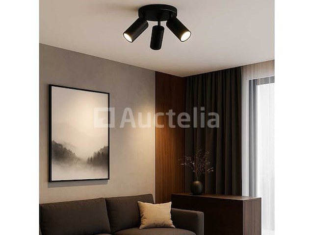 8 x gu10 ronde plafondspots – verstelbare drievoudige verlichting – aluminium – ip20 - afbeelding 2 van  6