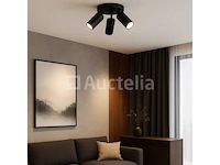 8 x gu10 ronde plafondspots – verstelbare drievoudige verlichting – aluminium – ip20 - afbeelding 2 van  6