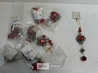 8 x hangdeco rode kralen 15 cm - afbeelding 2 van  3