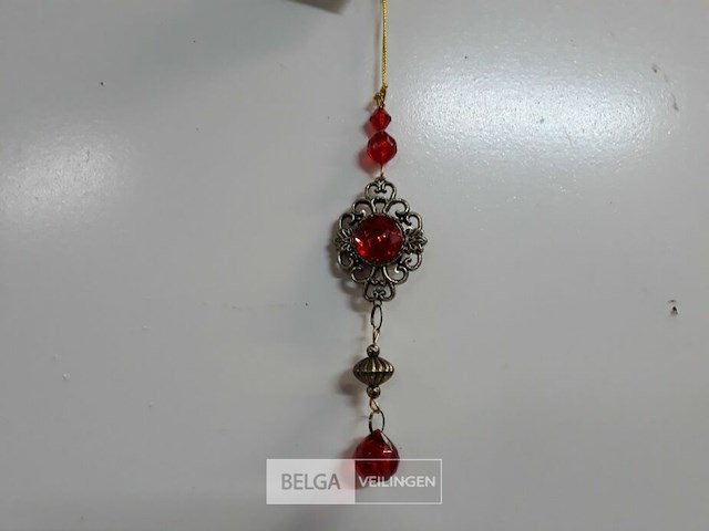 8 x hangdeco rode kralen 15 cm - afbeelding 3 van  3