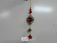 8 x hangdeco rode kralen 15 cm - afbeelding 3 van  3