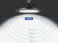 8 x highbay ufo 100w - pro design smd - dimbaar - koud wit 6500k - afbeelding 7 van  10