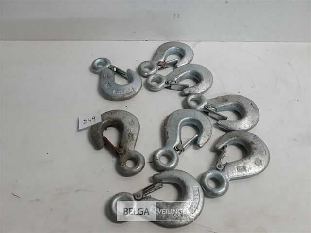 8 x hijshaken verzinkt met klep 500 kg - afbeelding 2 van  3