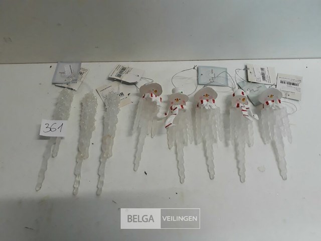 8 x ijspegel 14 cm 5 x sneeuwmanhoofd 3 x spies - afbeelding 2 van  3