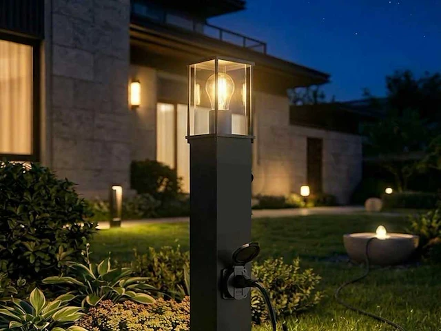 8 x keni 50 buiten lamp schuko zwart - afbeelding 9 van  10