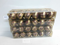 8 x kerstbal pvc bruin/goud 6 stuks 5,5 cm - afbeelding 1 van  3