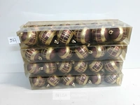 8 x kerstbal pvc bruin/goud 6 stuks 5,5 cm