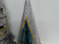 8 x kerstkegel 50 cm met 20 lampen zilver - afbeelding 3 van  3